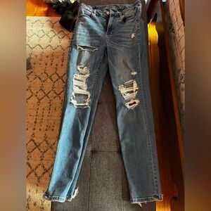 American Eagle Outfitters Blue Skinny Jeans Distressed